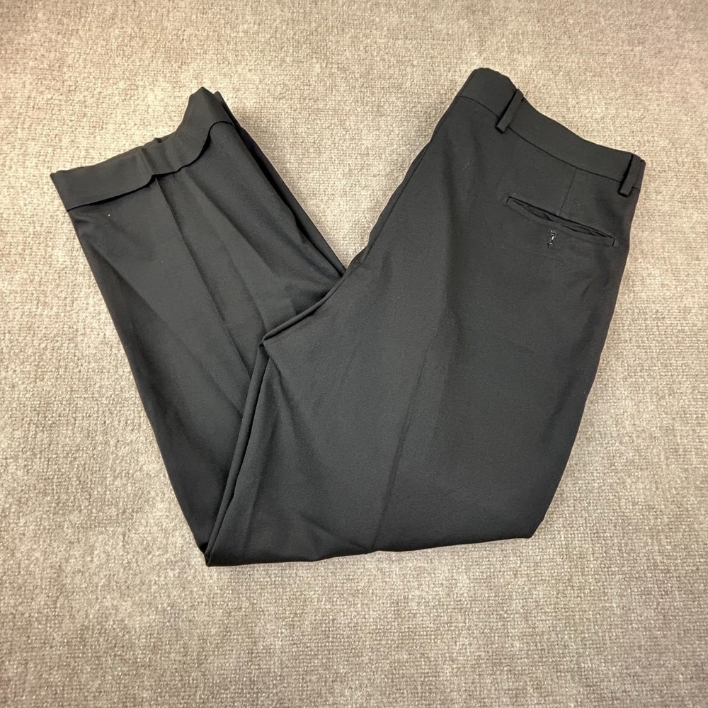 Pronto Uomo Dress Pants Mens 38 Black Wool Cuffed Hem Pleated Business Formal